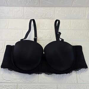 Torrid Curve Multi-Way Strapless Bra Women 44B Black Lace Convertible Underwire